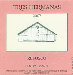 <strong>2007 Refosco (Central Coast) </strong>
This is a beautiful wine with layers of luscious fruit and ripe berries. This has wonderful aromas of cherry, raspberry and spice. This Refosco has an elegant, but yet dense mouth feel, with great mineral notes, and a smokey tannin finish of new French oak. Shows great structure, elegance and depth